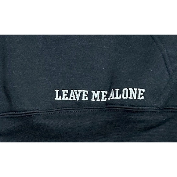 Eighty Eight Hoodie Anti Social Leave Me‎ Alone Graphic Black Size Small - Picture 5 of 7